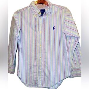 Polo by Ralph Lauren Boys Pastel Striped Button Down Oxford Shirt